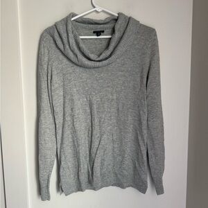 Ann Taylor Light Gray Cowl Neck Sweater